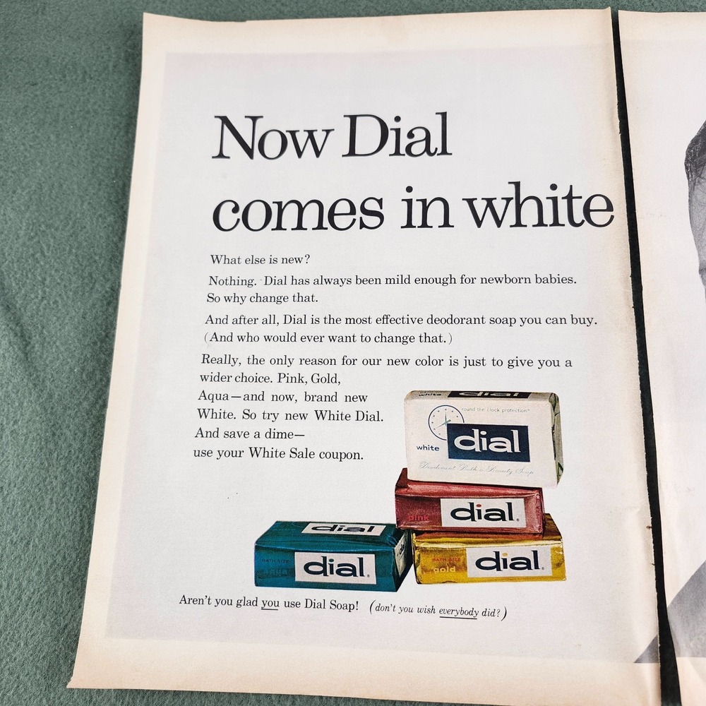 Vintage 1960s Dial Soap Print Ad Full Page Original Pretty Girl in Shower - Picture 2 of 6